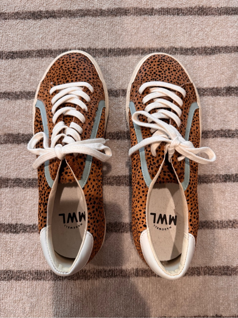 Madewell Leopard-Print Sneakers with Light Blue Stripe - Picture 3 of 8